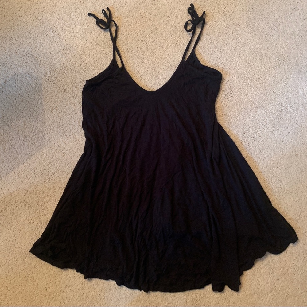 Black flowy mini dress